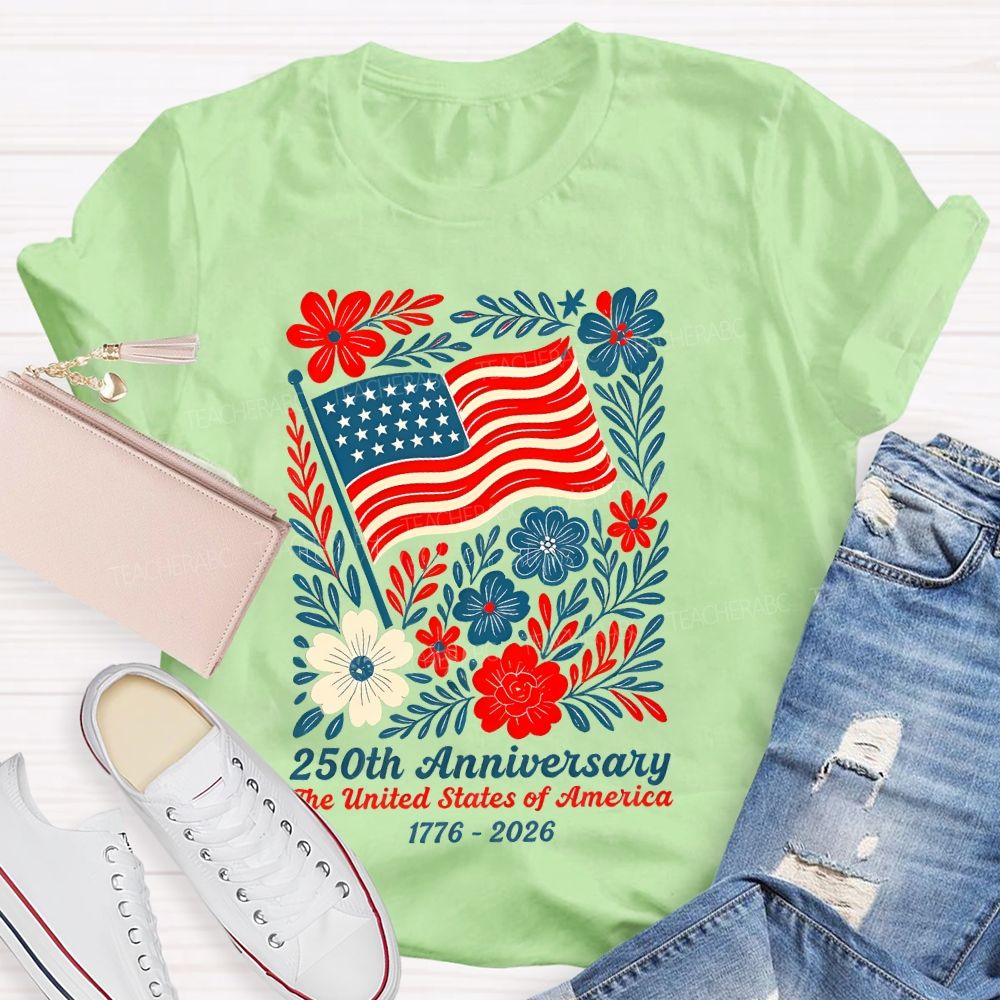 250th Anniversary The United States Of America Graphics Teacher T-shirt