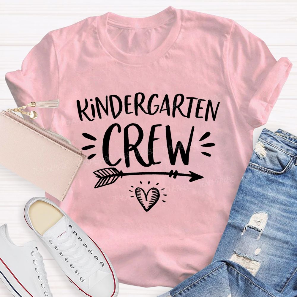Personalized Grade Crew With Heart Teacher T-shirt