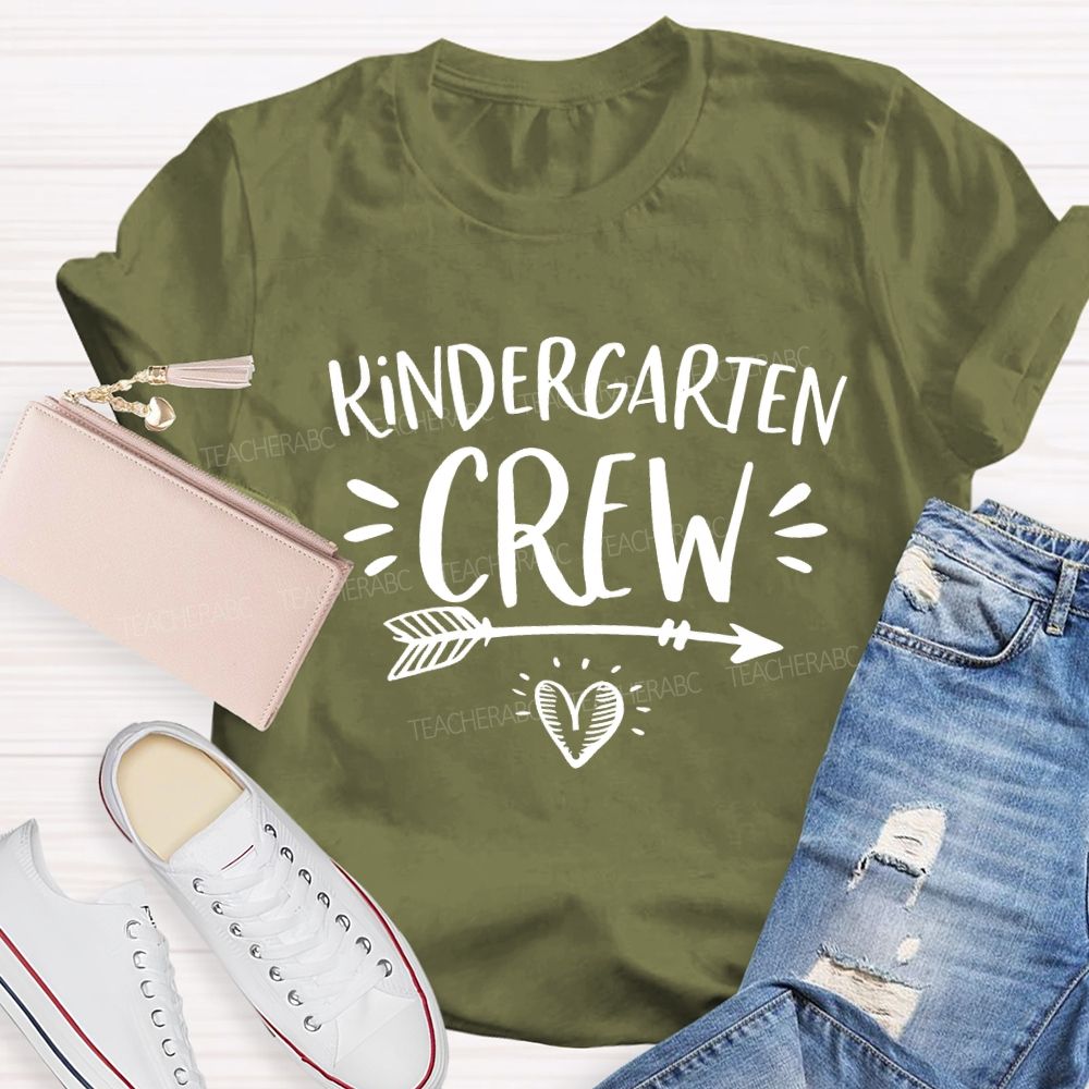 Personalized Grade Crew With Heart Teacher T-shirt