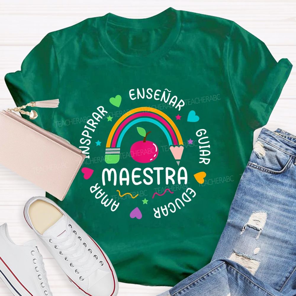 Maestra Guiar Educar Spanish Teacher T-shirt