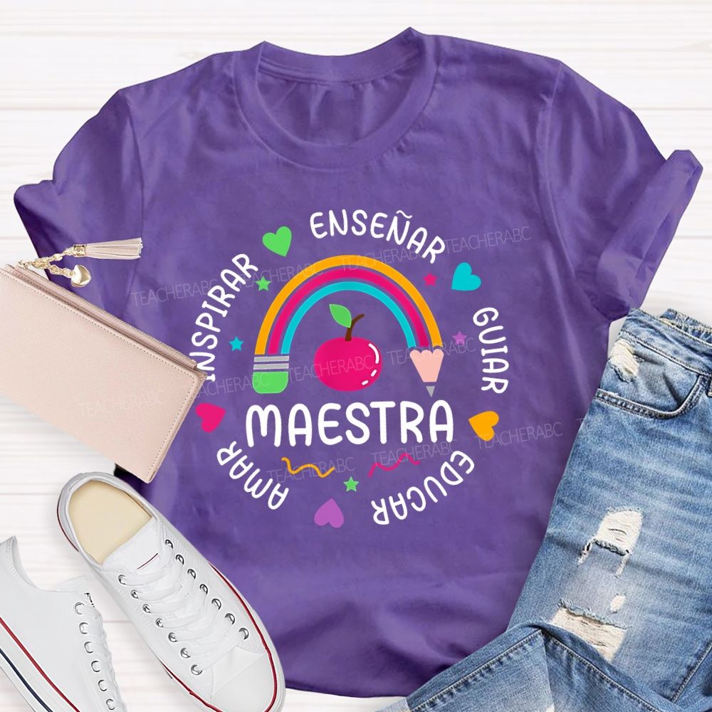 Maestra Guiar Educar Spanish Teacher T-shirt