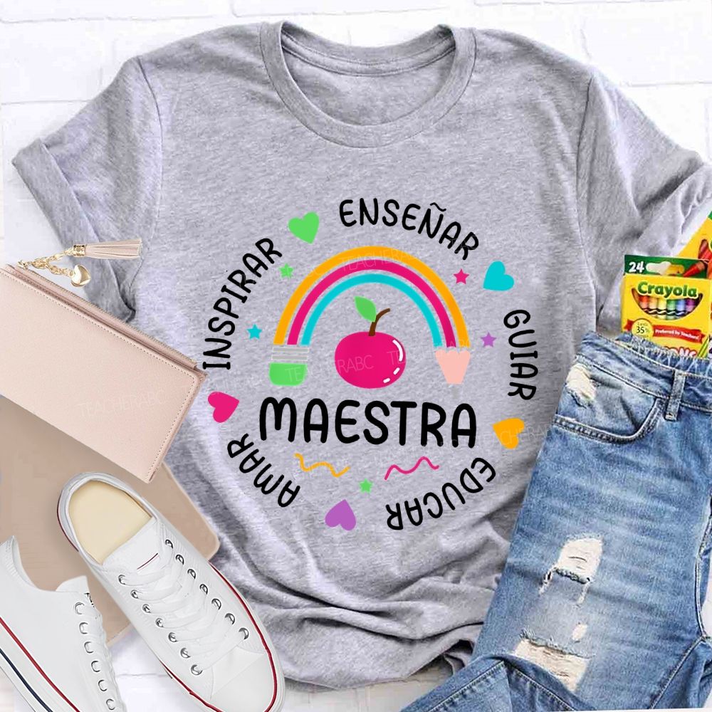Maestra Guiar Educar Spanish Teacher T-shirt