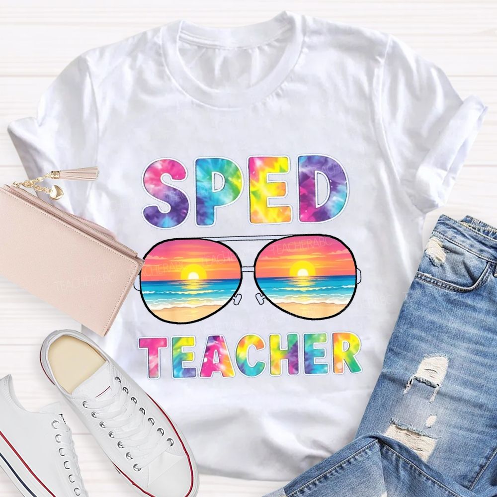 Sped Teacher Off Duty Tie-dye Sunshine T-Shirt