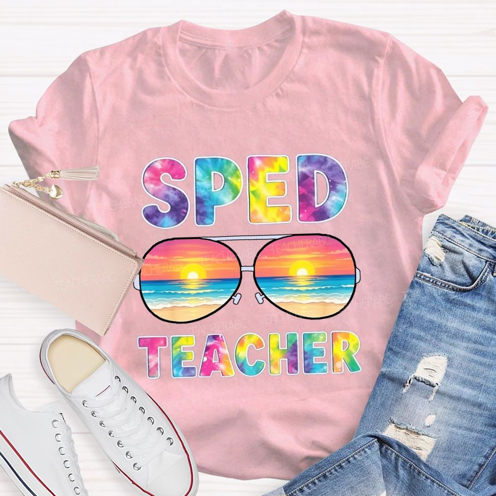 Sped Teacher Off Duty Tie-dye Sunshine T-Shirt