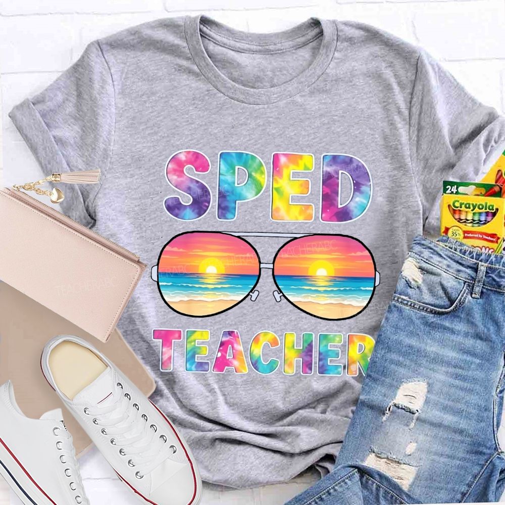 Sped Teacher Off Duty Tie-dye Sunshine T-Shirt