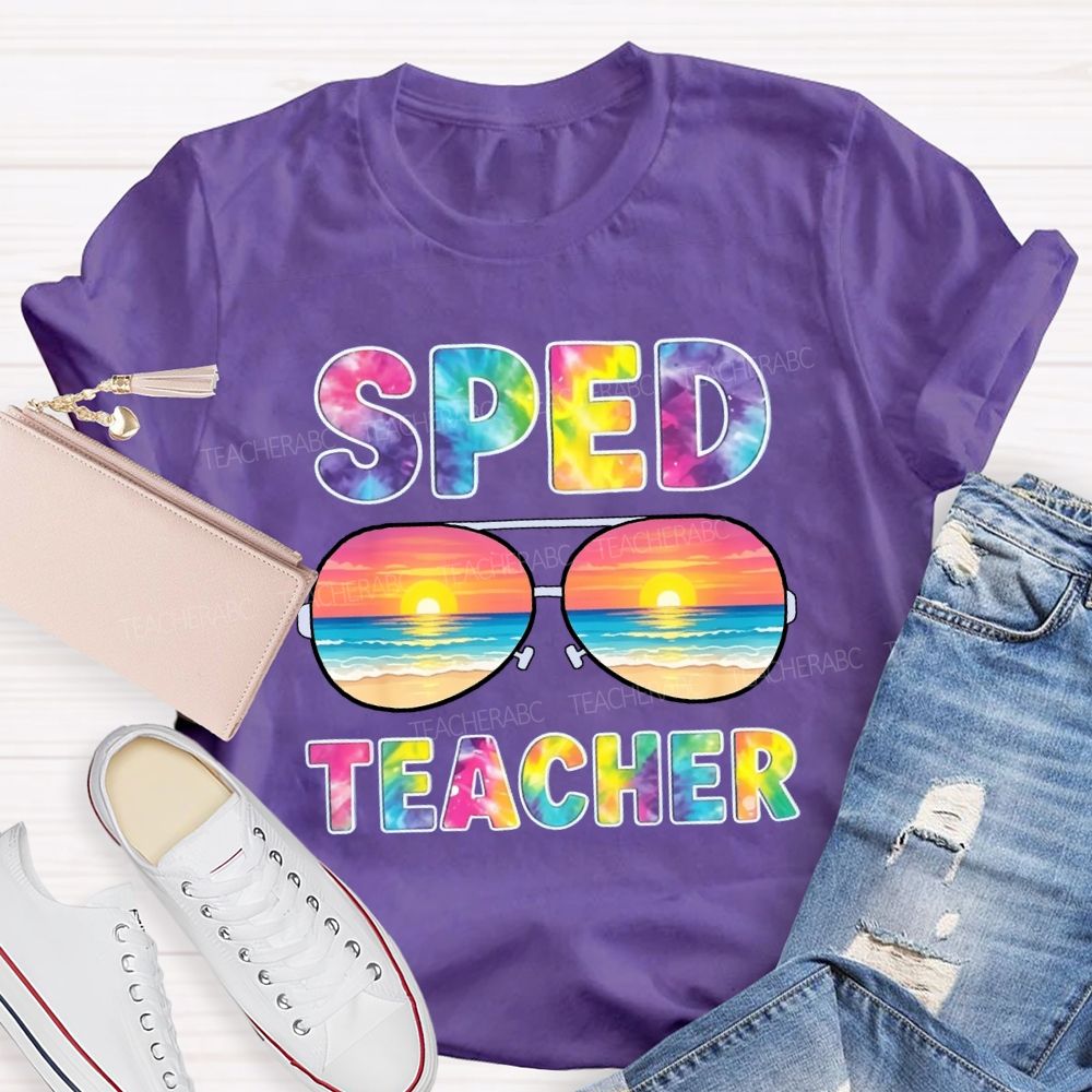 Sped Teacher Off Duty Tie-dye Sunshine T-Shirt