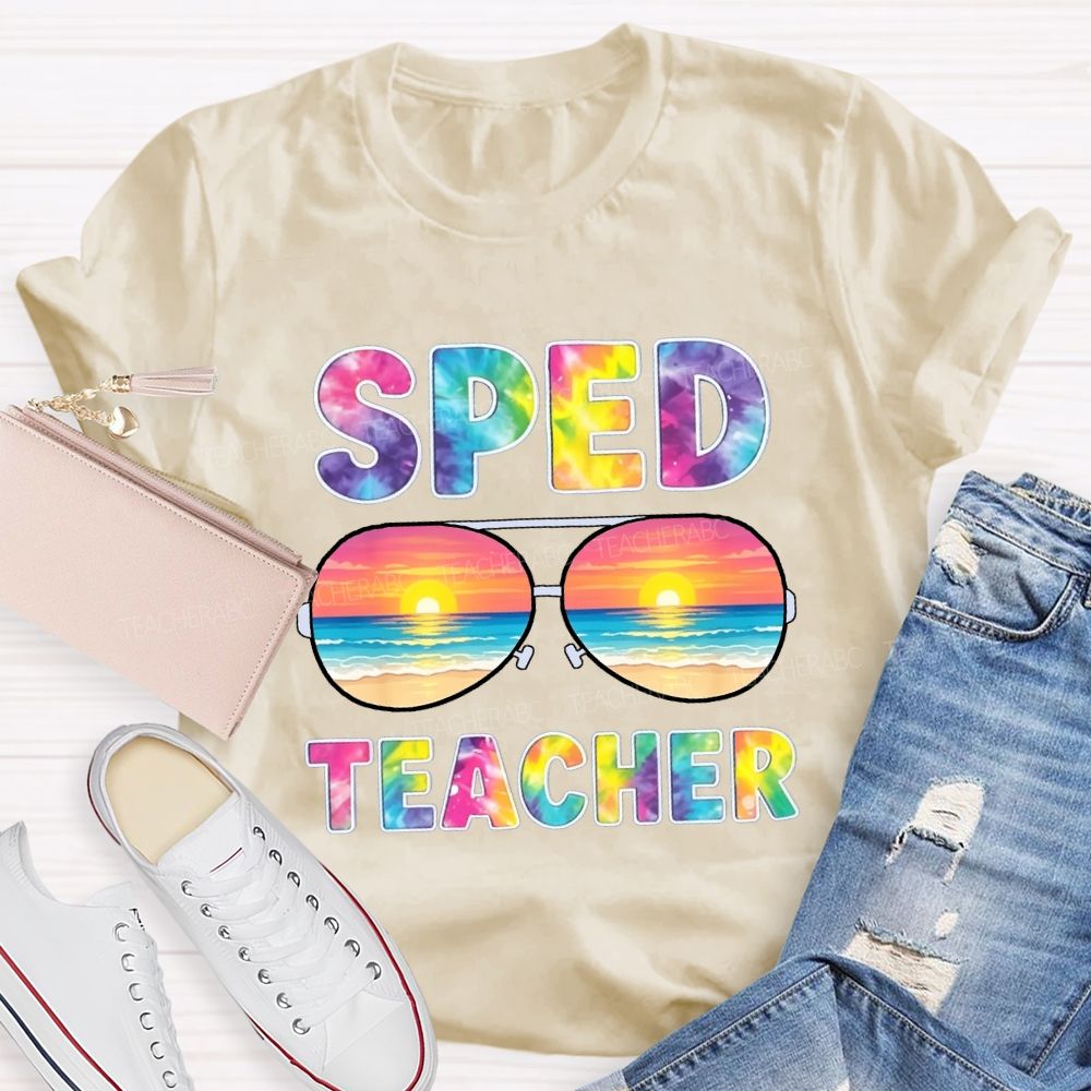 Sped Teacher Off Duty Tie-dye Sunshine T-Shirt