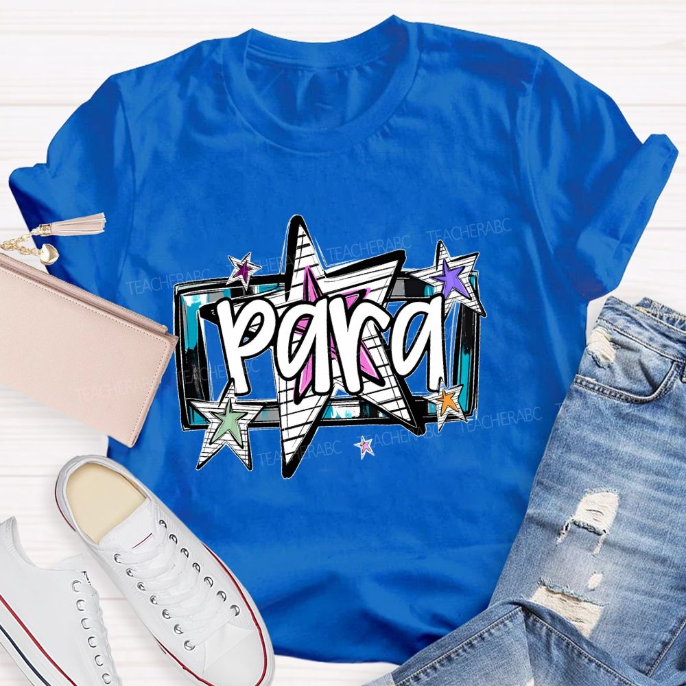 Para Stars Pattern Teacher T-shirt