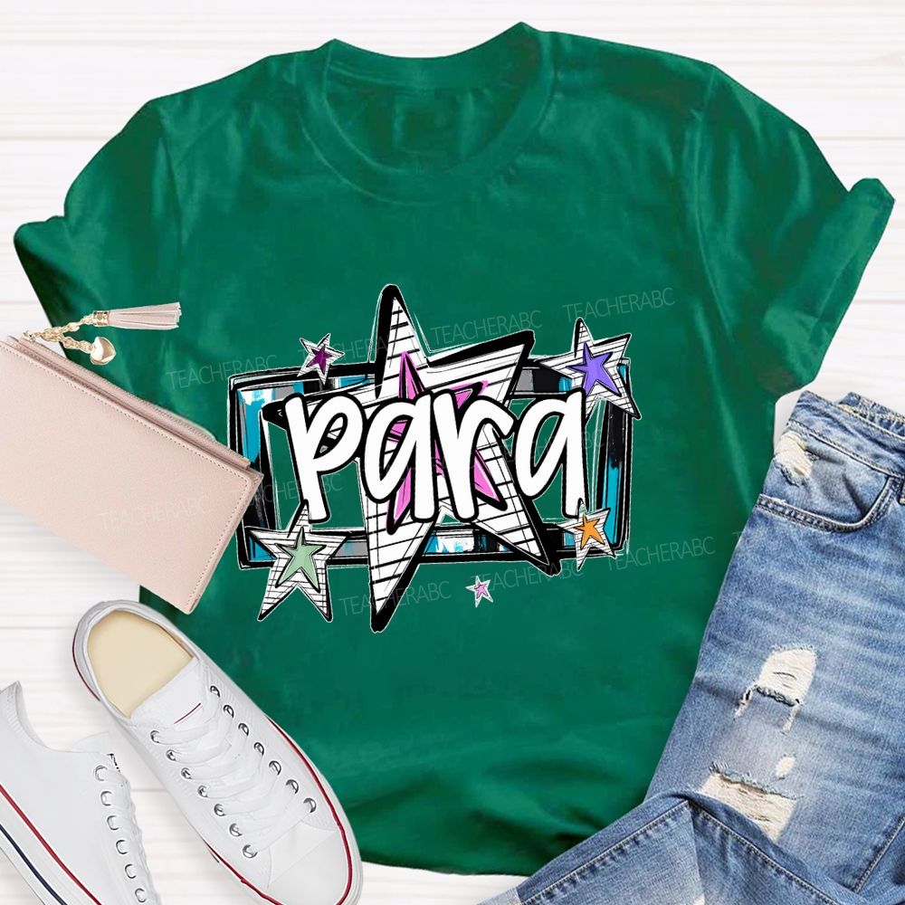 Para Stars Pattern Teacher T-shirt