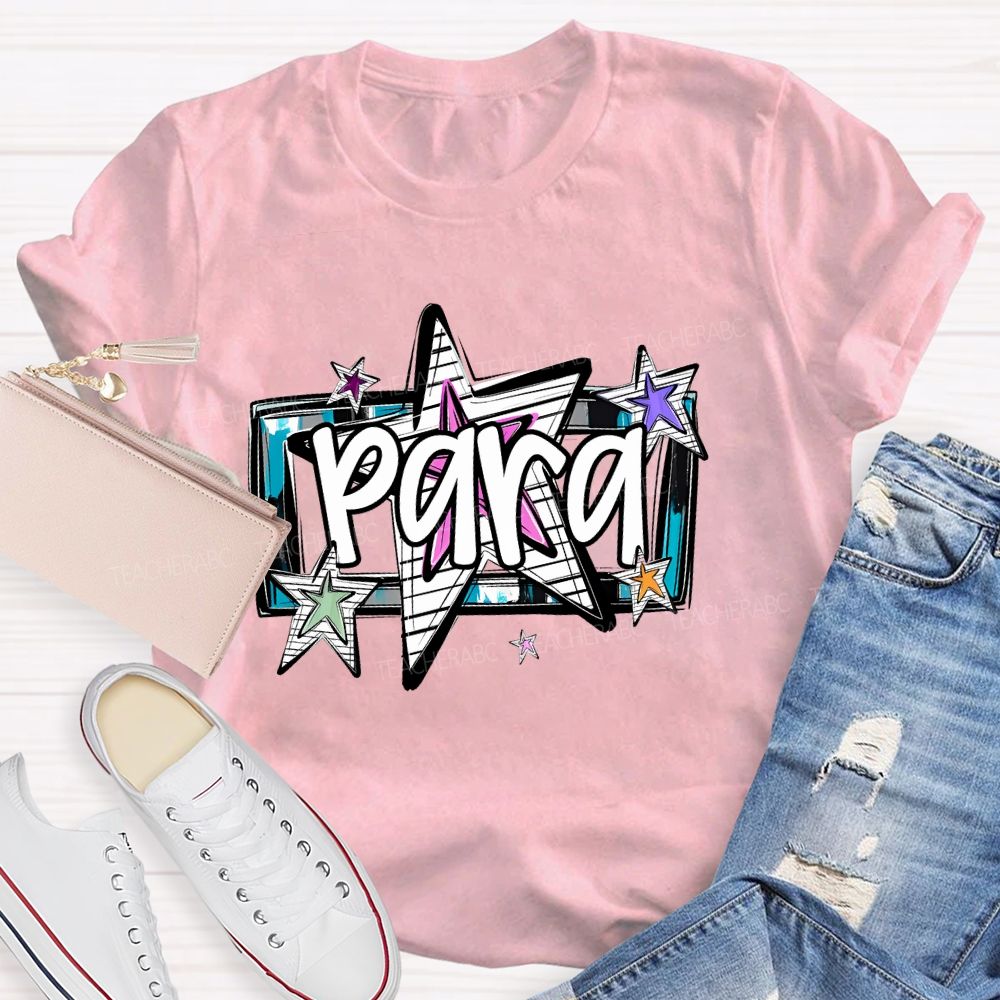 Para Stars Pattern Teacher T-shirt
