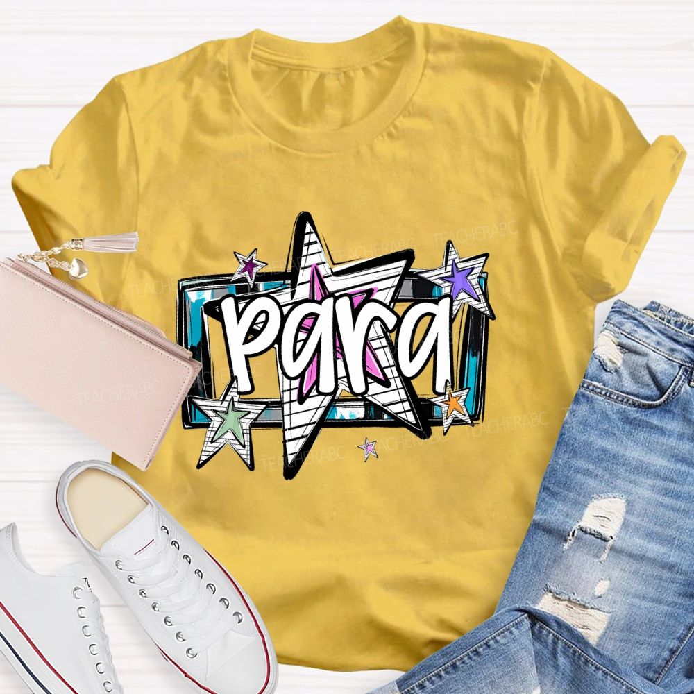 Para Stars Pattern Teacher T-shirt