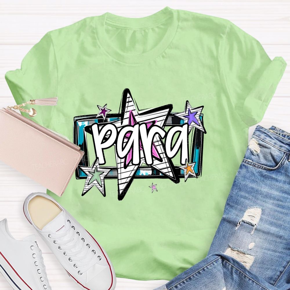 Para Stars Pattern Teacher T-shirt