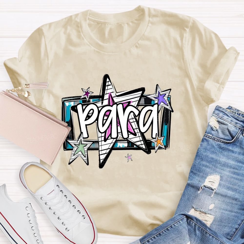 Para Stars Pattern Teacher T-shirt