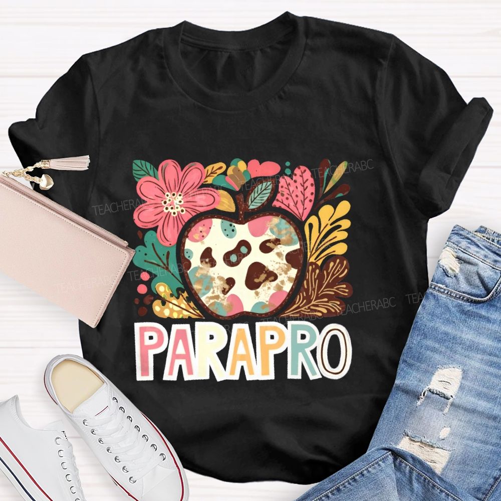 Parapro Flowers Graphics Teacher T-shirt