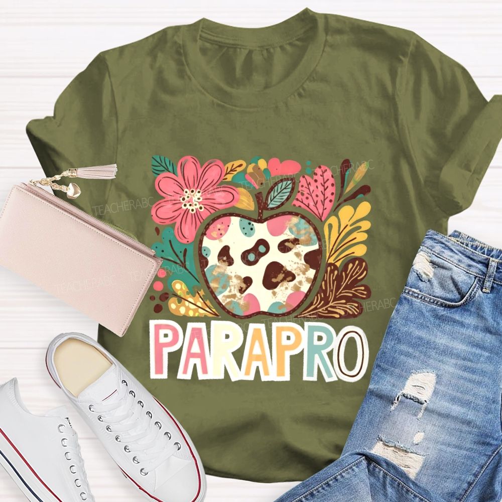 Parapro Flowers Graphics Teacher T-shirt