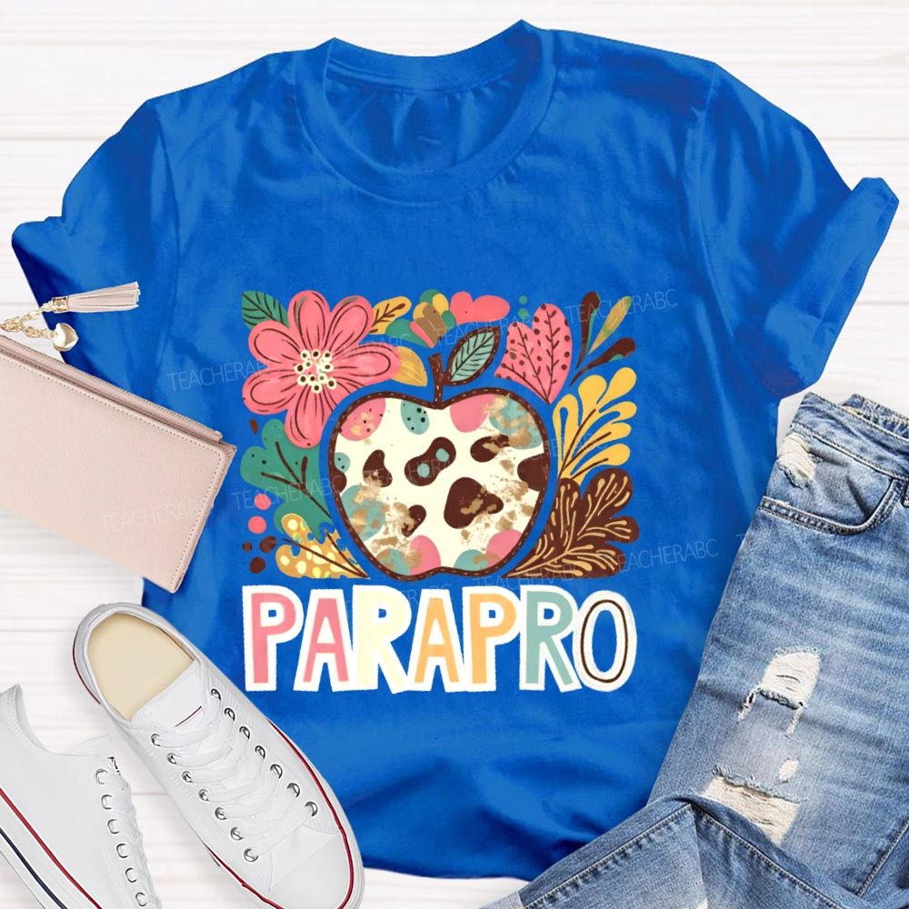 Parapro Flowers Graphics Teacher T-shirt
