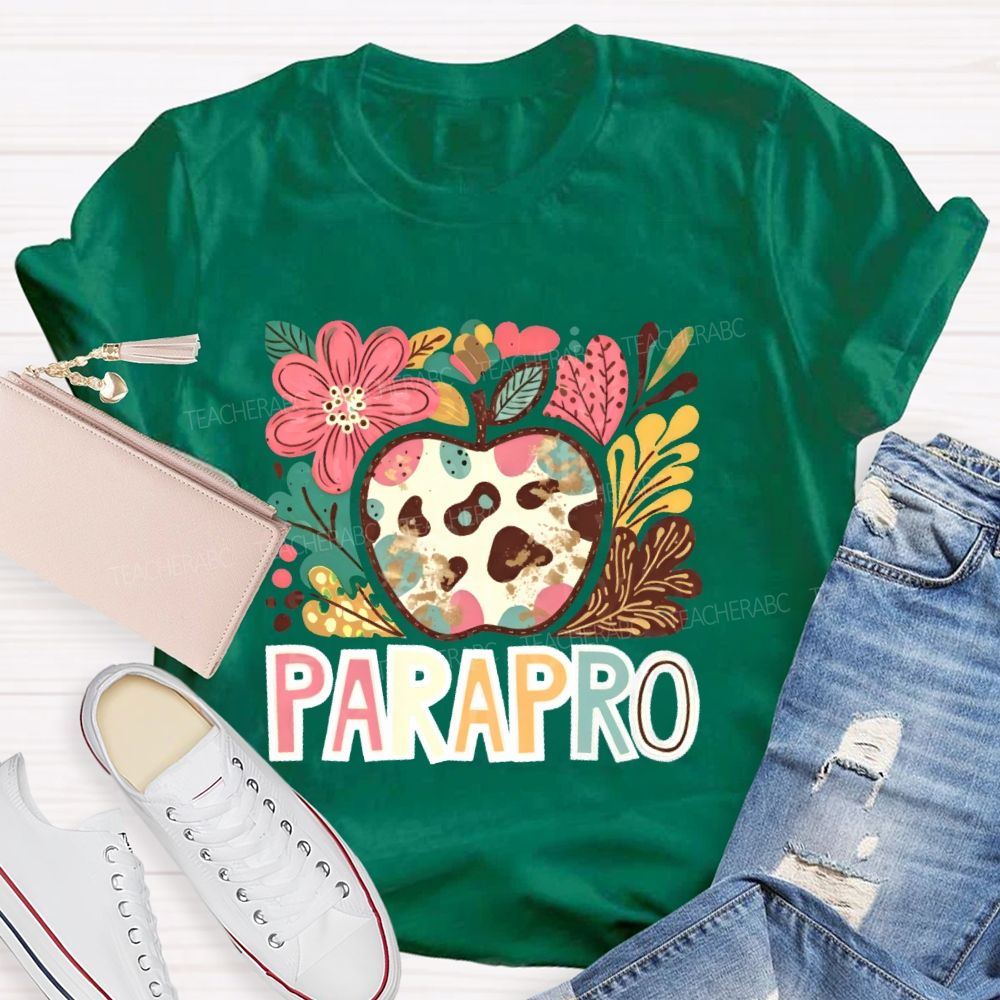 Parapro Flowers Graphics Teacher T-shirt