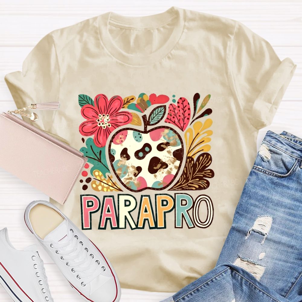 Parapro Flowers Graphics Teacher T-shirt