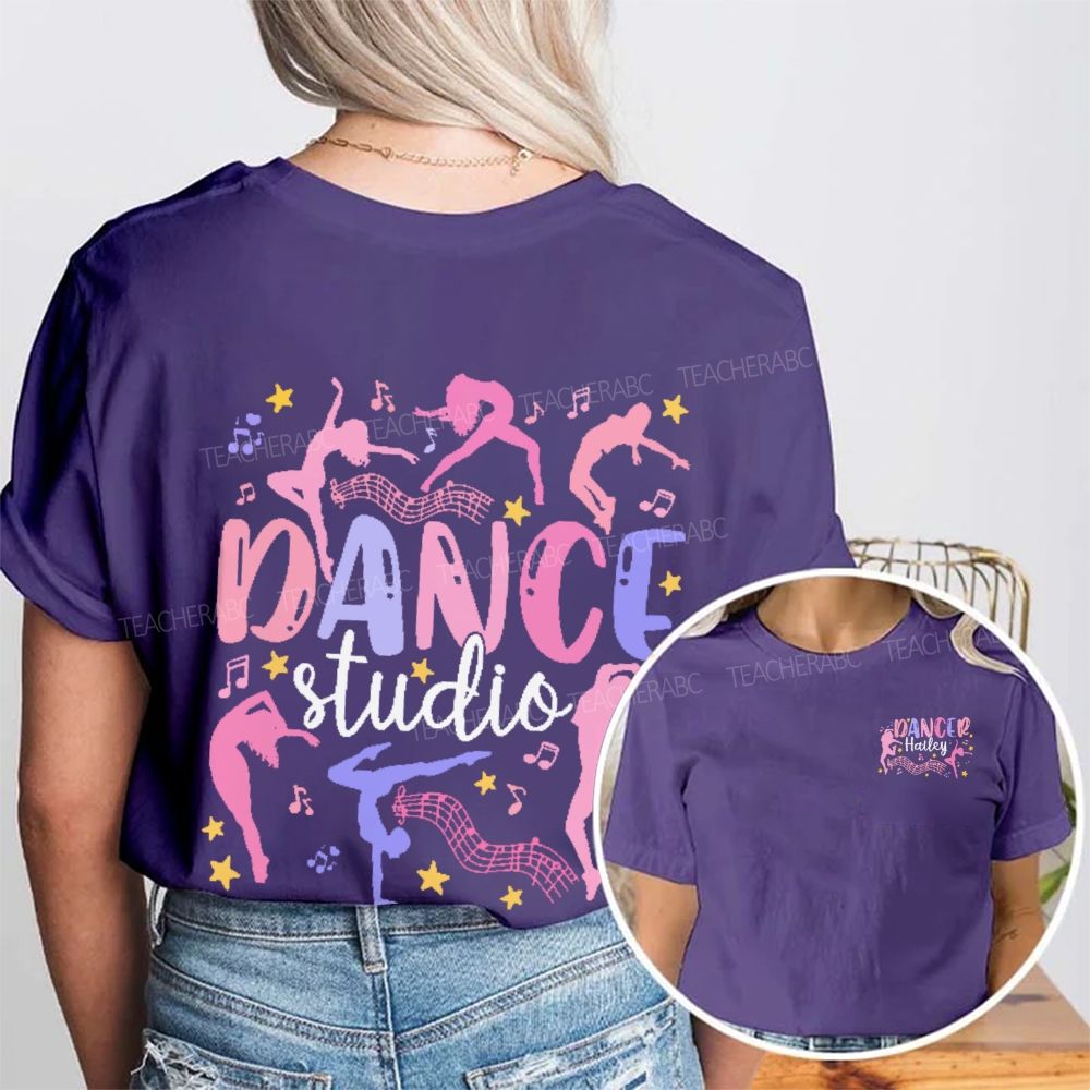 Personalized Name Dance Studio Double Printed T-shirt