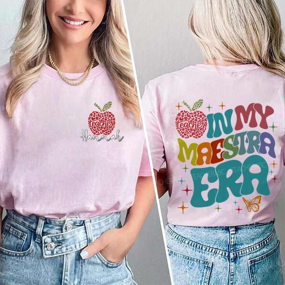 Personalized Name In My Maestra Era Letters Double Printed T-shirt
