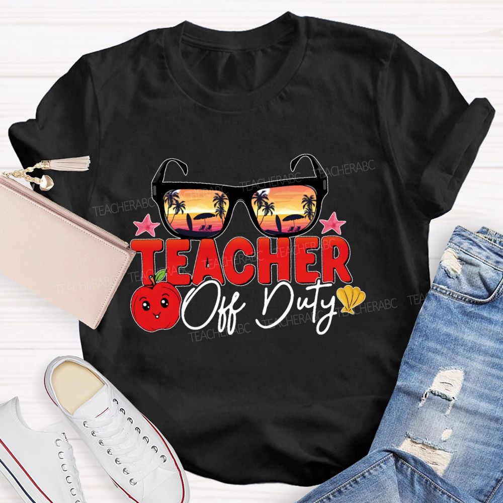Teacher Off Duty Sunglasses Pattern Teacher T-shirt