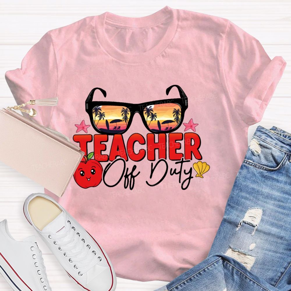 Teacher Off Duty Sunglasses Pattern Teacher T-shirt