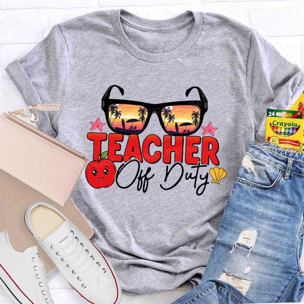 Teacher Off Duty Sunglasses Pattern Teacher T-shirt