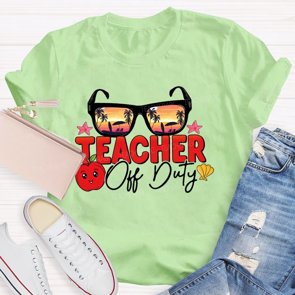 Teacher Off Duty Sunglasses Pattern Teacher T-shirt