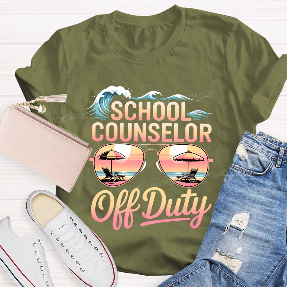 School Counselor Off Duty Pattern Teacher T-shirt