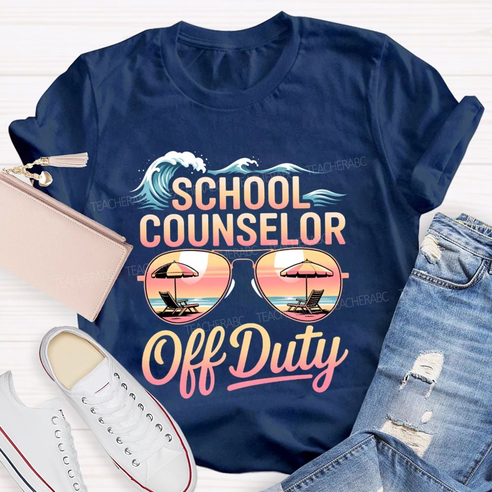 School Counselor Off Duty Pattern Teacher T-shirt