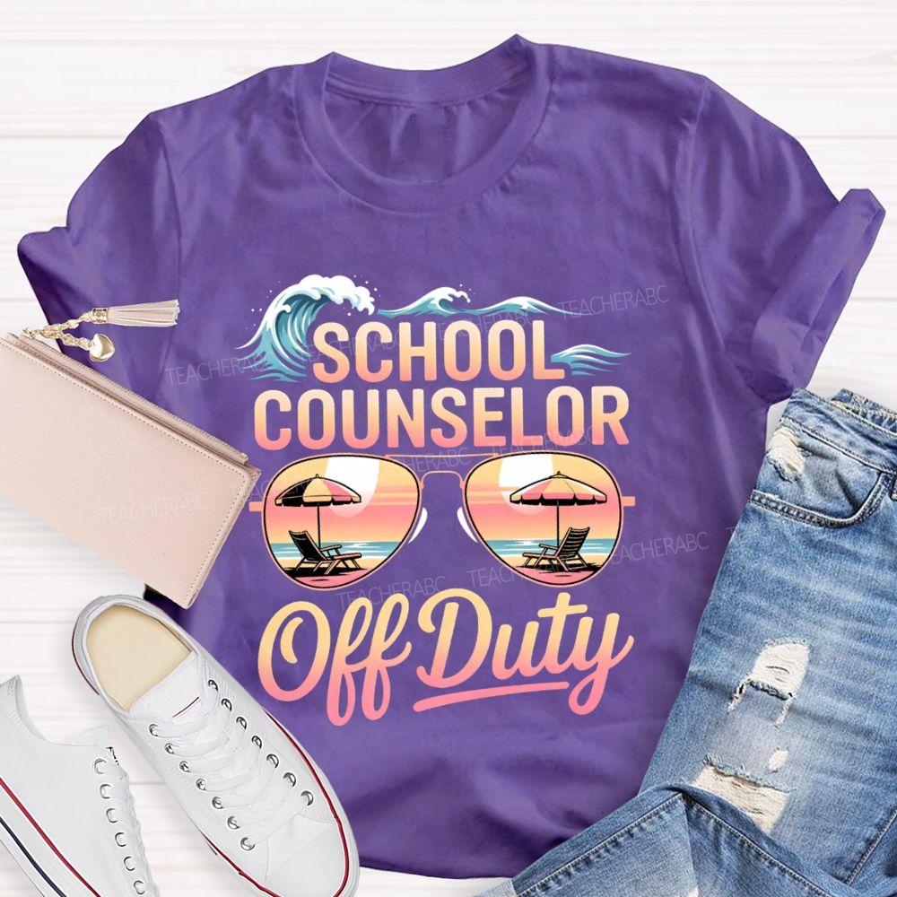 School Counselor Off Duty Pattern Teacher T-shirt