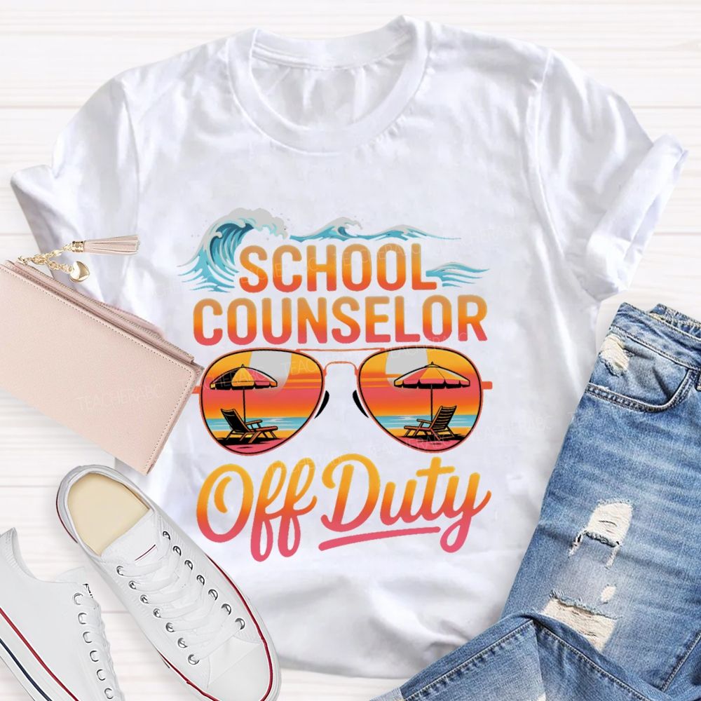 School Counselor Off Duty Pattern Teacher T-shirt
