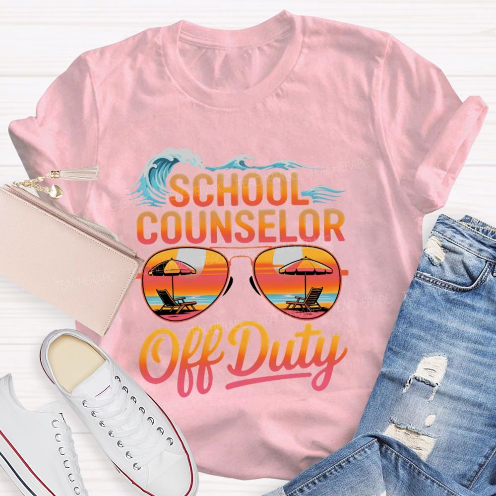School Counselor Off Duty Pattern Teacher T-shirt