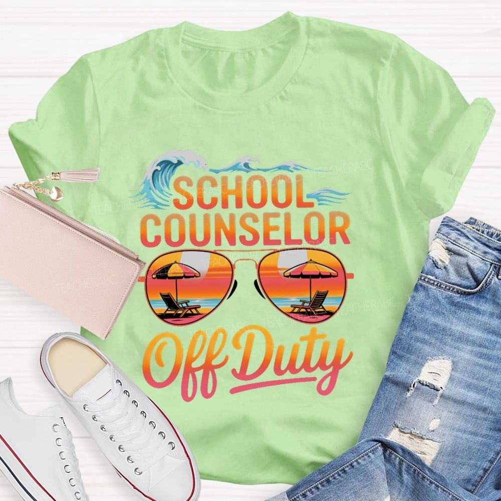 School Counselor Off Duty Pattern Teacher T-shirt