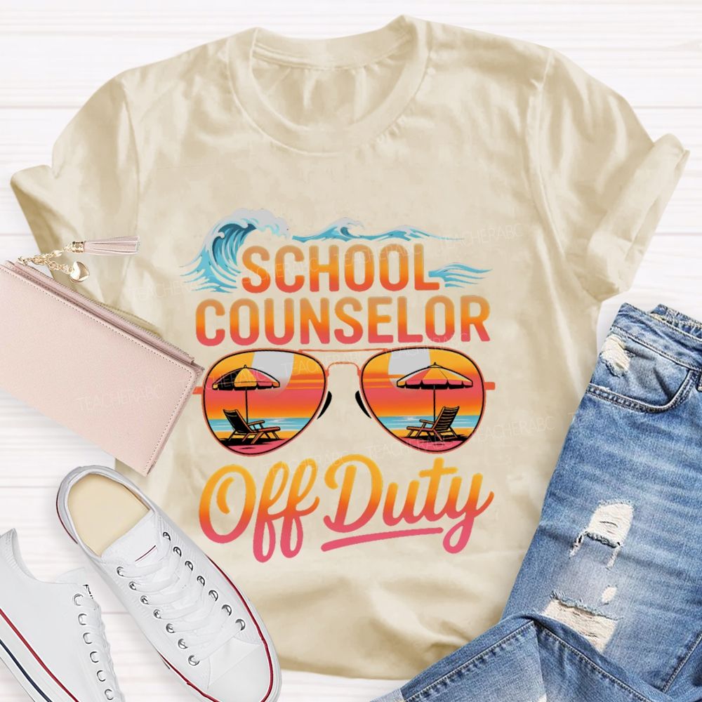 School Counselor Off Duty Pattern Teacher T-shirt