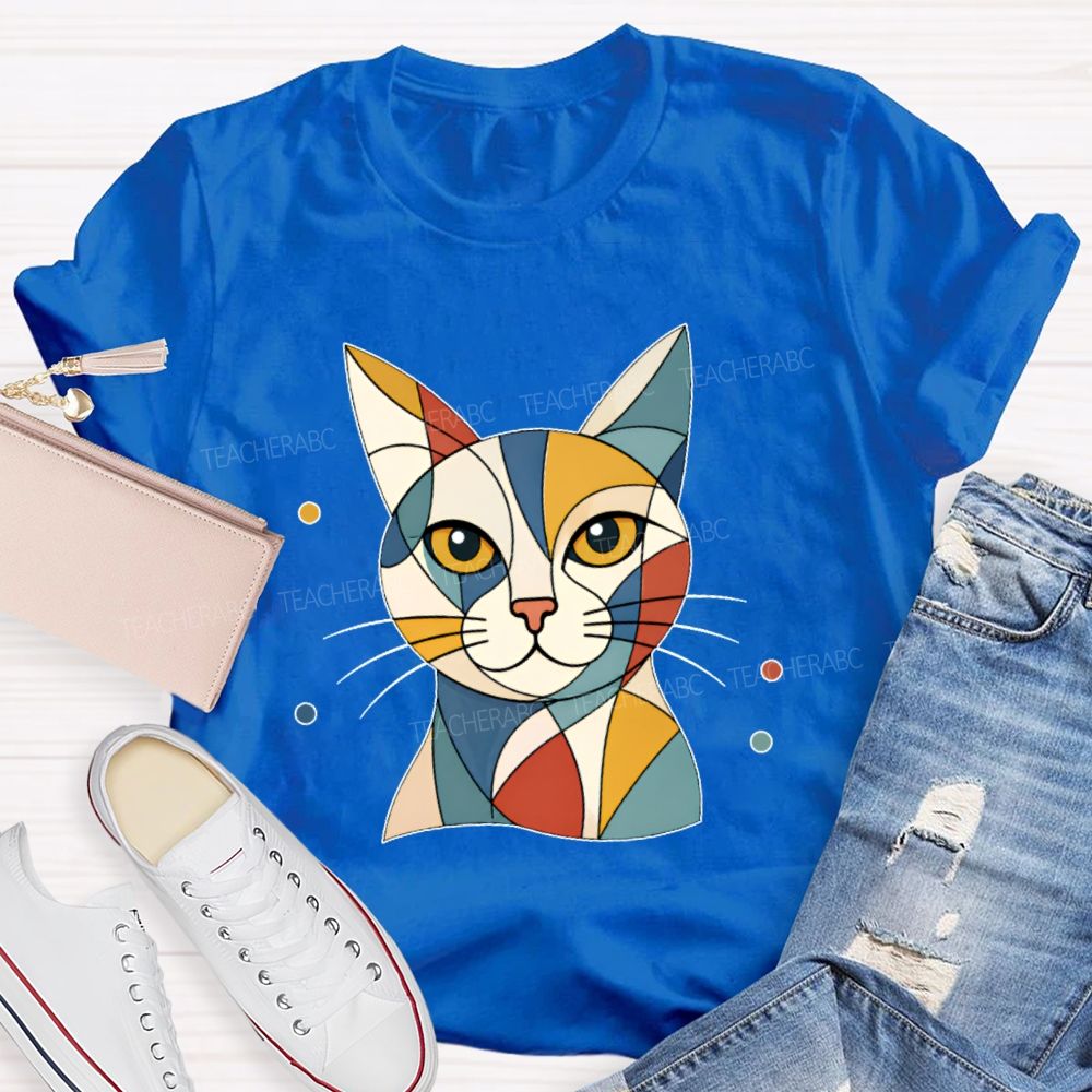 Abstract Cat Art Teacher T-shirt