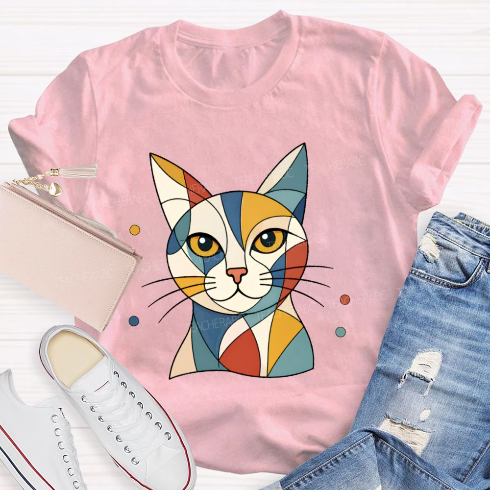 Abstract Cat Art Teacher T-shirt