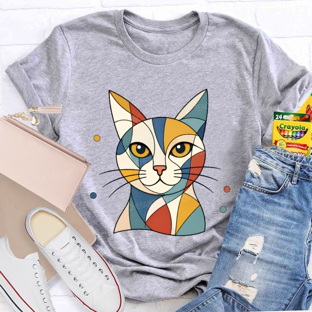 Abstract Cat Art Teacher T-shirt