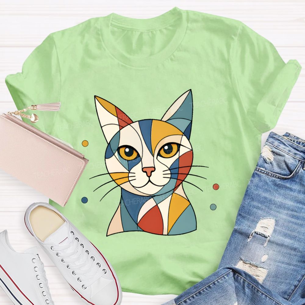 Abstract Cat Art Teacher T-shirt