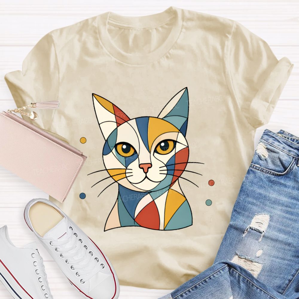 Abstract Cat Art Teacher T-shirt
