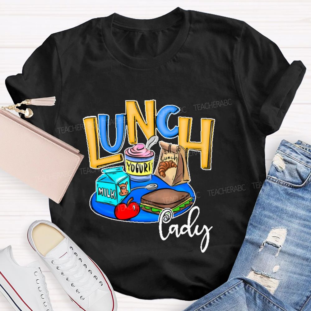 Lunch Lady Milk Graphics Teacher T-shirt