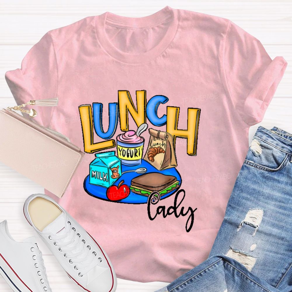 Lunch Lady Milk Graphics Teacher T-shirt