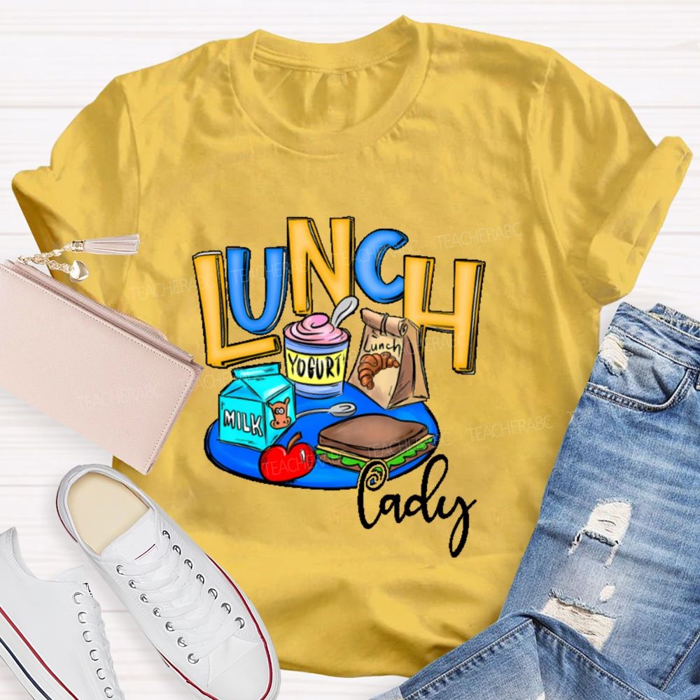 Lunch Lady Milk Graphics Teacher T-shirt