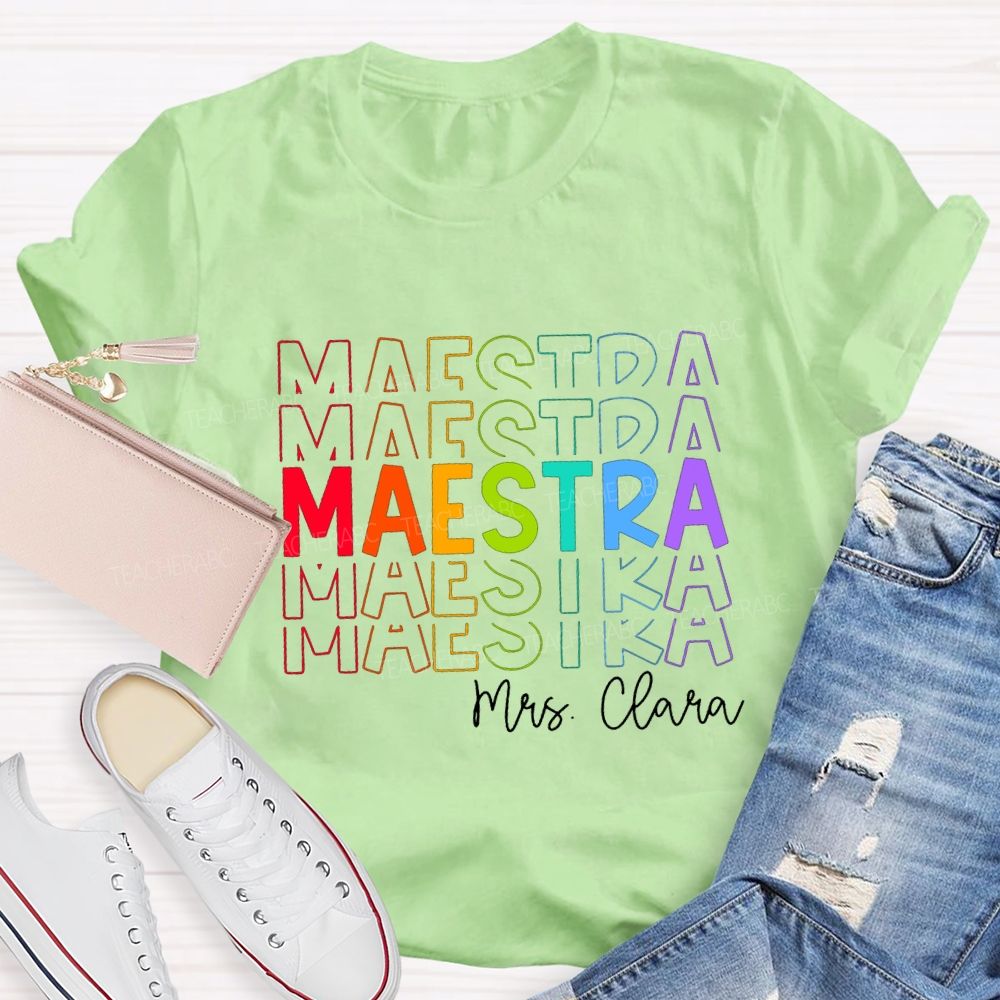 Personalized Colored Words Teacher T-Shirt