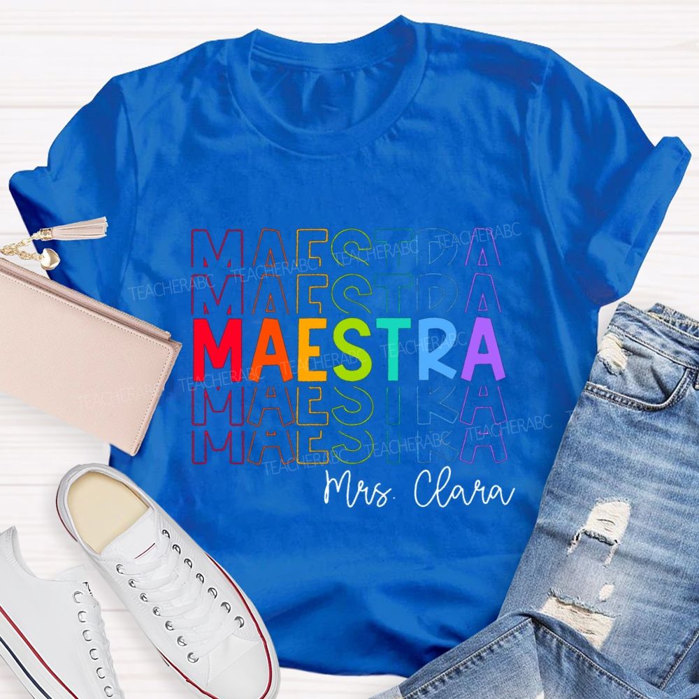 Personalized Colored Words Teacher T-Shirt