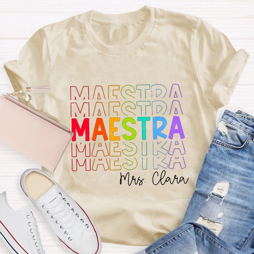 Personalized Colored Words Teacher T-Shirt