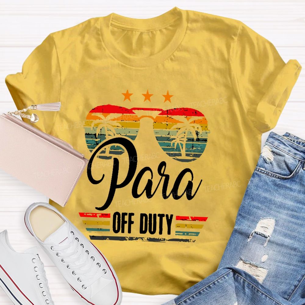 Para Off Duty Colorful graphics Teacher T-shirt