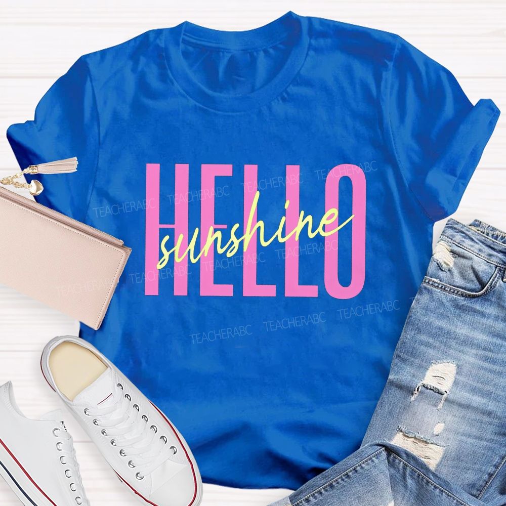Hello Sunshine Teacher Summer Break T-shirt