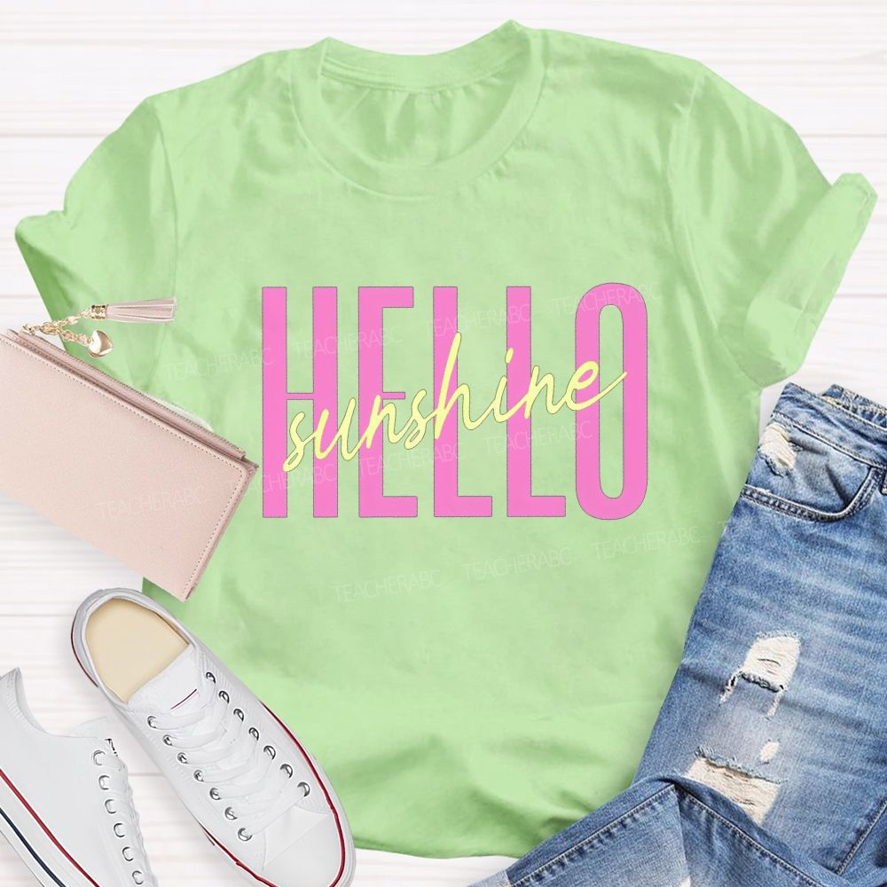 Hello Sunshine Teacher Summer Break T-shirt