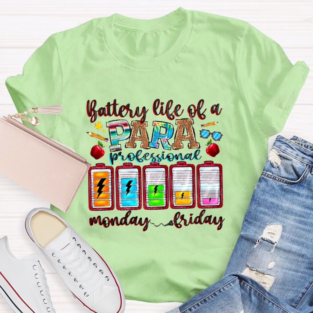 Battery Life Of A Para Professional Teacher T-shirt